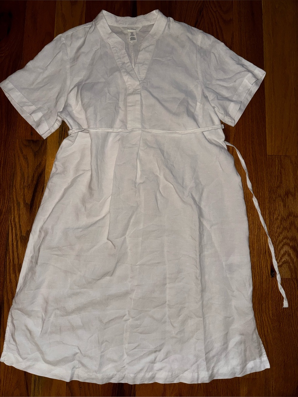 H&M White Tie-Waist Maternity Dress Size XS